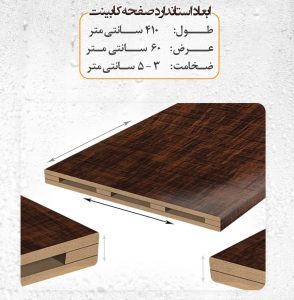 ابعاد استاندارد صفحه کابینت برین چوب